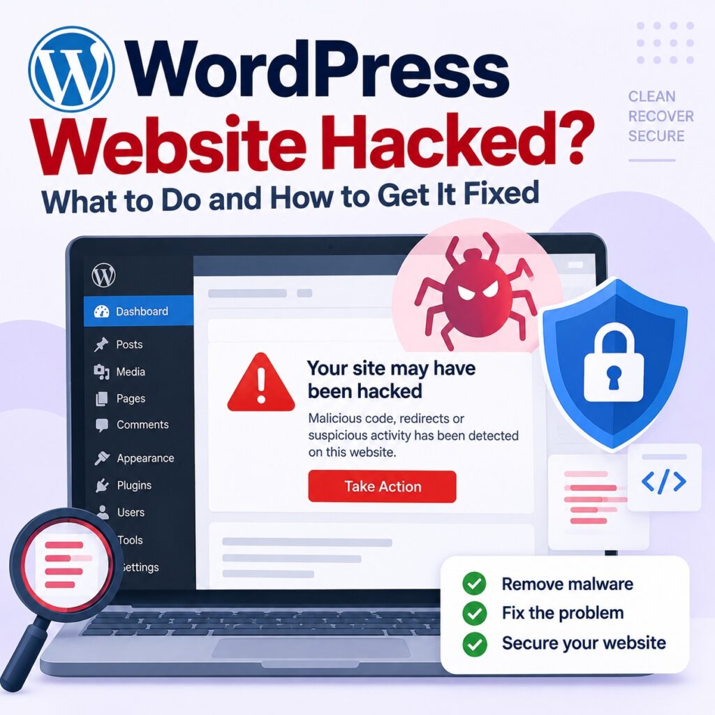 WordPress website hacked and showing a security warning